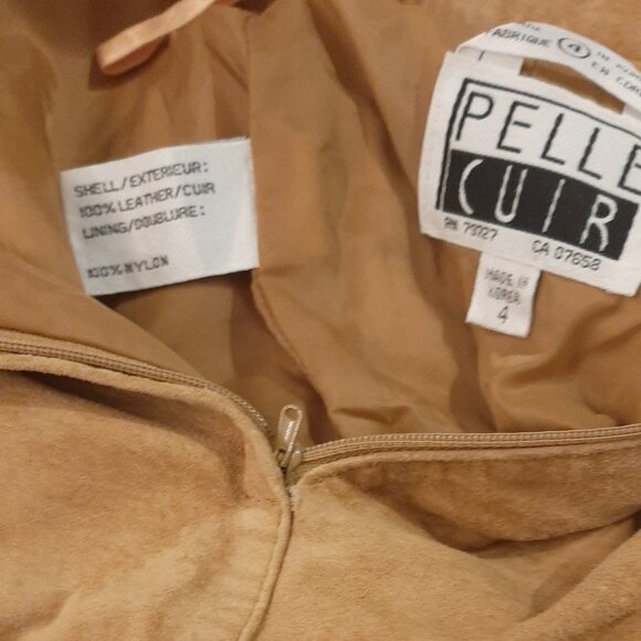 Extremely Small Vintage Tan Leather Mini Skirt - Picture 4 of 4